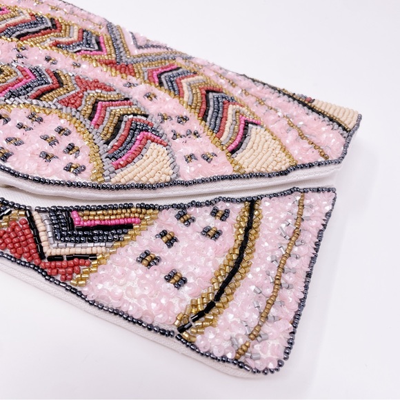 Sequins Crossbody/Clutch Pink|White - Picture 7 of 8